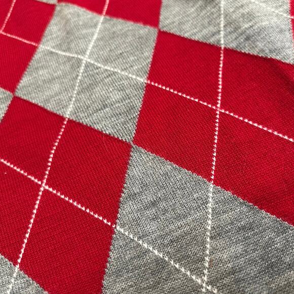 Express: Red Argyle Merino Wool Sweater - Picture 2 of 5